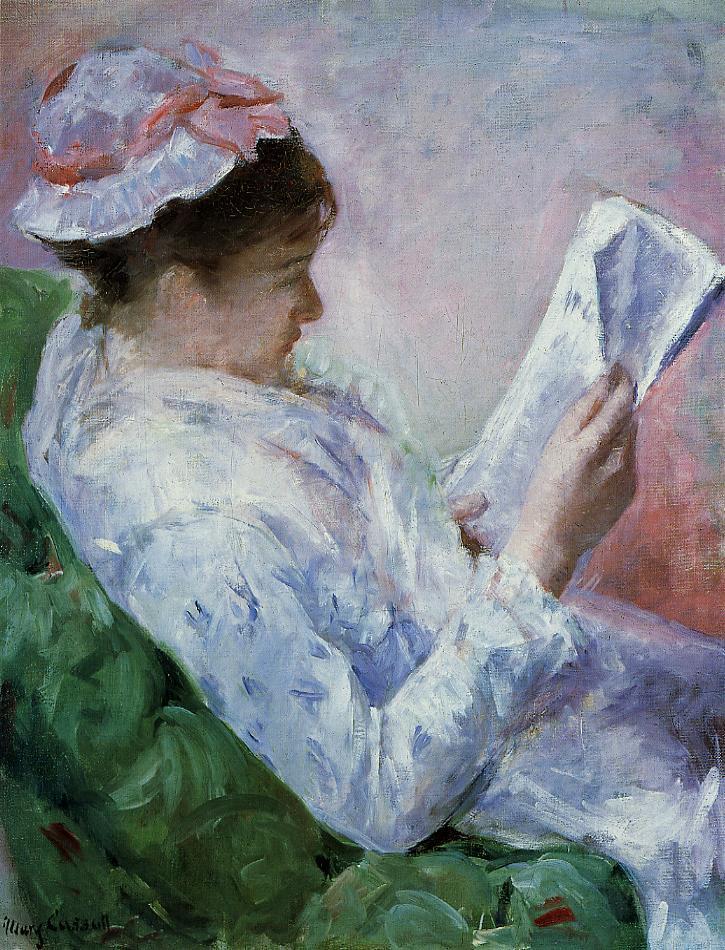 Woman Reading - Mary Cassatt Painting on Canvas